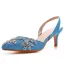 Bling Bling Sky Blue Rhinestone Prom Womens Shoes 2023 6 cm Stiletto Heels Pointed Toe Womens Sandals High Heels