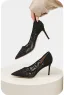 Elegant Ivory Leather Lace Wedding Shoes 2024 Wedding 6 cm Stiletto Heels Pointed Toe Pumps High Heels