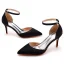 Modest / Simple Black Street Wear Womens Sandals 2023 Ankle Strap 7 cm Stiletto Heels Pointed Toe Sandals High Heels