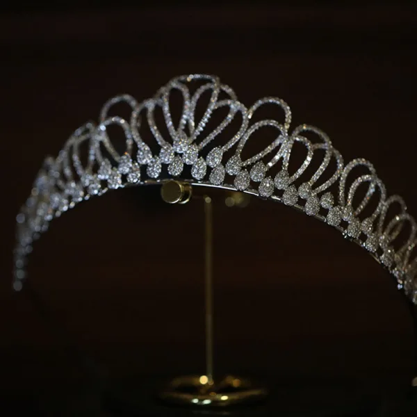 Charming Silver Rhinestone Wedding Tiara 2022 Zircon Bridal Hair Accessories