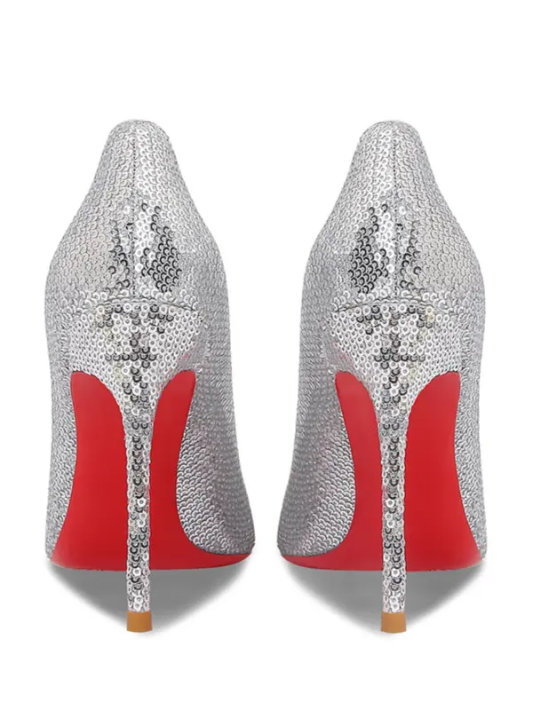 Glittrande Silver Paljetter Röd Sula Afton Pumps 2026 Läder 12 cm Stilettklackar Spetsiga Pumps Högklackade