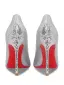 Glittrande Silver Paljetter Röd Sula Afton Pumps 2026 Läder 12 cm Stilettklackar Spetsiga Pumps Högklackade