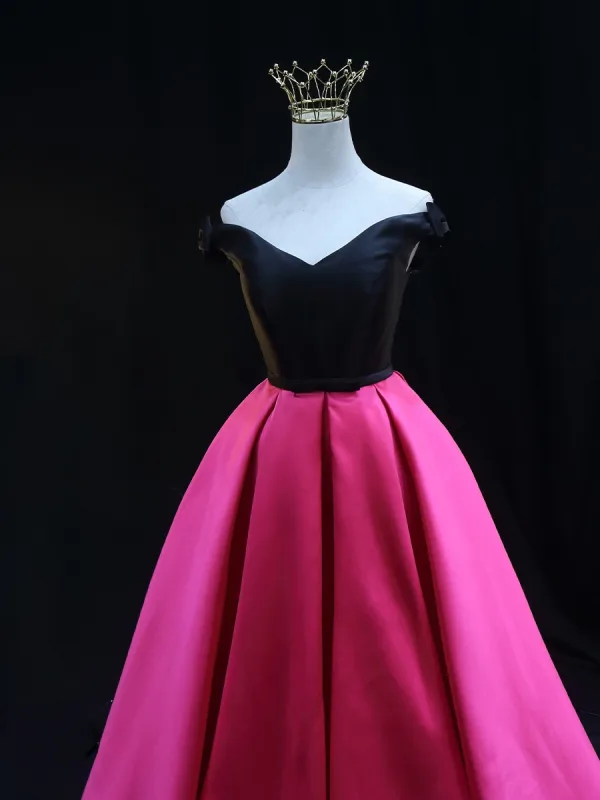 Vintage / Retro Fuchsia Prom Dresses 2025 Ball Gown Strapless Sleeveless Backless Floor-Length / Long Prom Formal Dresses