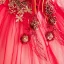 Élégant Rouge Perle Paillettes En Dentelle Fleur Robe De Bal 2022 Robe Boule Col Haut Manches Longues Dos Nu Longue Promo Robe De Ceremonie