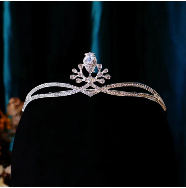 Sjarmerende Sølv Rhinestone Bryllup Har Tilbehor Krone 2024