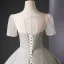 Chic / Beautiful Silver Glitter Prom Dresses 2024 Ball Gown V-Neck Short Sleeve Backless Floor-Length / Long Prom Formal Dresses