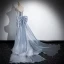 Scintillantes Sexy Argenté Paillettes Robe De Soirée 2024 Trompette / Sirène Bustier Sans Manches Dos Nu Noeud Tribunal Train Soirée Robe De Ceremonie
