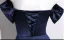 Vintage / Retro Navy Blue Evening Dresses 2026 Trumpet / Mermaid Off-The-Shoulder Short Sleeve Backless Floor-Length / Long Formal Dresses