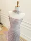 Étourdissant Sans Manches Volants Trompette / Sirène Lavande Robe De Bal 2025 Tapis rouge Été Robe De Cérémonie Bretelles croisées Train De Balayage Bustier