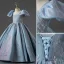 Chic / Beautiful Sky Blue Beading Sequins Flower Girl Dresses 2022 Ball Gown Square Neckline Puffy Short Sleeve Backless Prom Sweep Train Flower Girl Dresses