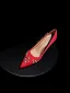 Chic / Belle Rouge Satin Promo Cristal Escarpins 2026 6 cm Talons Aiguilles À Bout Pointu Talons Hauts
