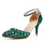 Charmant Doré Soirée Cristal Sandales Femme 2023 Bride Cheville Faux Diamant 5 cm Talons Aiguilles À Bout Pointu Sandales Talons Hauts