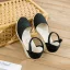 Modest / Simple Red Summer Street Wear Womens Sandals 2023 Ankle Strap 6 cm Wedges Round Toe Sandals