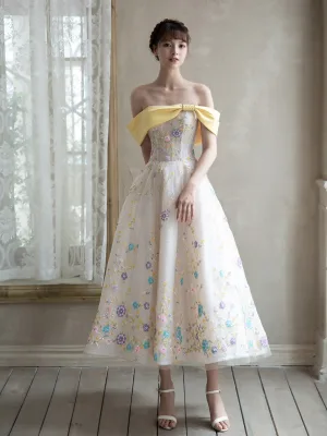 Flower Fairy Multi Colors Sequins Homecoming Graduation Dresses 2024 A Line Princess Off The Shoulder Sleeveless Backless Tea Length Formal Dresses