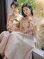 Modest / Simple Khaki Bridesmaid Dresses 2022 A-Line / Princess Short Sleeve Backless Sash Floor-Length / Long Bridesmaid Dresses