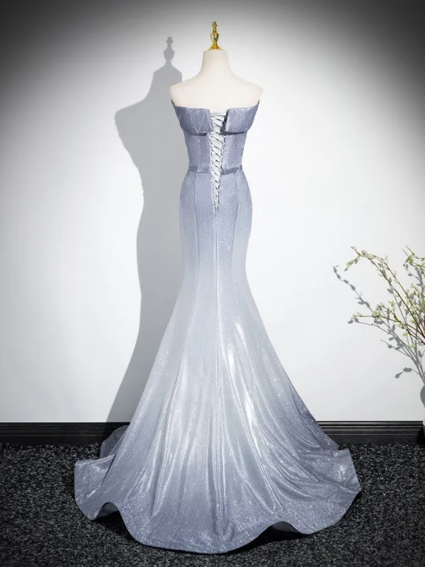 Scintillantes Multi-Couleurs Argenté Glitter Robe De Bal 2024 Trompette / Sirène Bustier Sans Manches Dos Nu Train De Balayage Promo Robe De Ceremonie