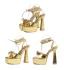 Sexy Argenté Soirée Faux Diamant Noeud Sandales Femme 2023 Bride Cheville 15 cm Talons Aiguilles Peep Toes / Bout Ouvert Sandales Talons Hauts