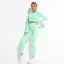 Einfarbig Himmelblau Fest Yoga & Sport Set Rundhalsausschnitt Lange Ärmel Figurbetontes Leggings 2021