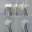 Modest / Simple Grey Satin Bridesmaid Dresses 2022 A-Line / Princess Spaghetti Straps Short Sleeve Pearl Sash Backless Tea-length Bridesmaid Dresses