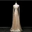 Sexy Champagner Sweep / Pinsel Zug Abendkleider 2025 Meerjungfrau Bandeau Ärmellos Rückenfreies Abend Festliche Kleider