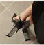 Sexy Black Bow Evening Party Womens Shoes 2023 Ankle Strap 8 cm Stiletto Heels Pointed Toe Womens Shoes High Heels