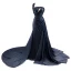 Haut de Gamme Charmant Noire Fait main Perlage Paillettes Robe De Soirée 2022 Trompette / Sirène Une épaule Sans Manches Dos Nu Chapel Train Soirée Robe De Ceremonie