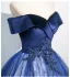 Vintage / Retro Ocean Blue Beading Appliques Prom Dresses 2025 Ball Gown Strapless Sleeveless Backless Floor-Length / Long Tulle Prom Formal Dresses