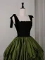 Chic / Belle Vert Foncé Volants en Cascade Fendue devant Robe De Bal 2026 Robe Boule Bretelles Spaghetti Sans Manches Dos Nu Train De Balayage Robe De Ceremonie