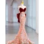 Sexy Bordeaux Multi-Couleurs Paillettes Robe De Soirée 2023 Trompette / Sirène Bustier Sans Manches Dos Nu Noeud Train De Balayage Soirée Robe De Ceremonie