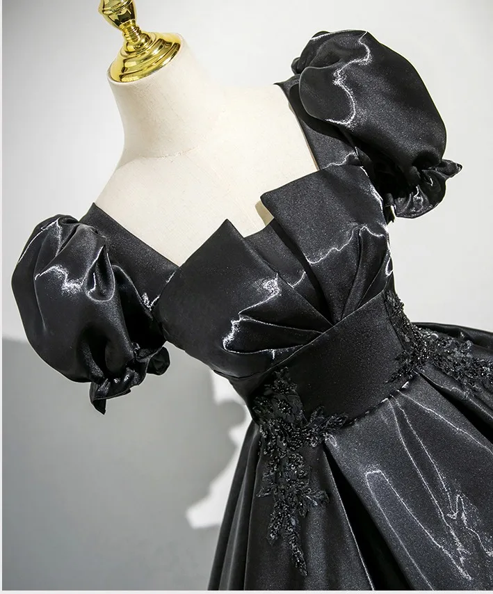 chinese dress ladies Black Lace Prom Dress, Black Lace Homecoming Dress – jbydress main image 1