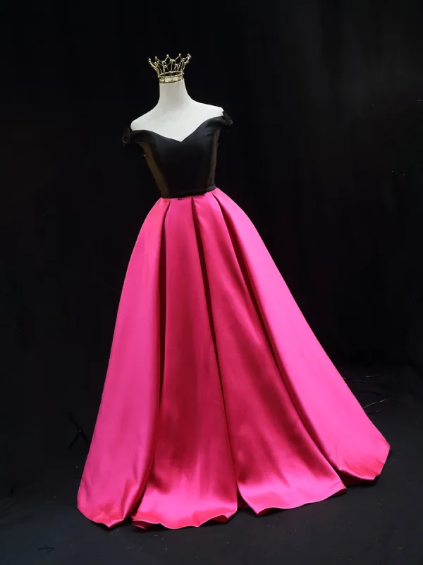 Vintage / Retro Fuchsia Prom Dresses 2025 Ball Gown Strapless Sleeveless Backless Floor-Length / Long Prom Formal Dresses