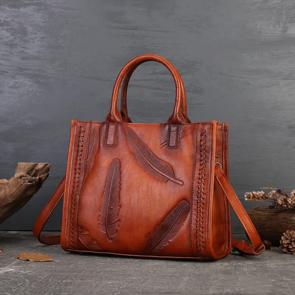 Vintage / Retro Brown Leather Street Wear Women's Bags Handbag 2023