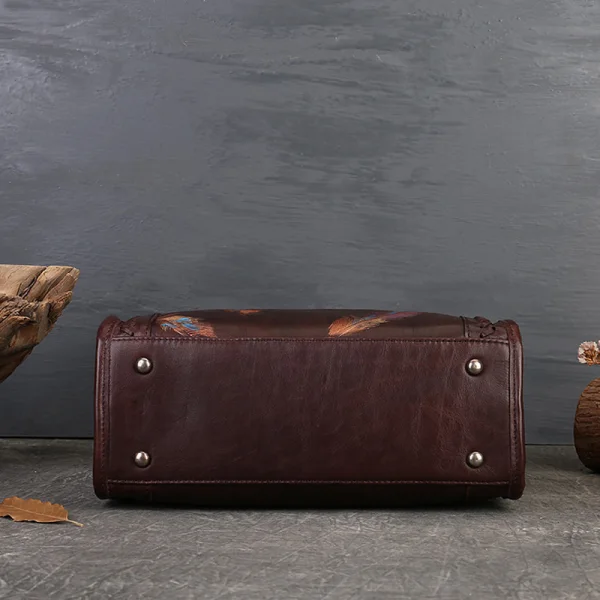 Vintage / Retro Brown Leather Street Wear Women's Bags Handbag 2023