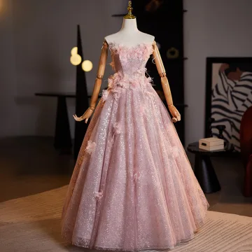 Luxury Gorgeous Blushing Pink Sequins Appliques Prom Dresses 2025 Ball Gown Strapless Sleeveless Backless Floor Length Long Prom Formal Dresses