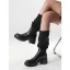 Fashion Brown Fall Winter Street Wear Sock Boots 2023 6 cm Thick Heels Round Toe Womens Boots