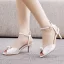 Simple Blanche Promo Satin Perle Sandales Femme 2023 Bride Cheville 6 cm Talons Aiguilles Peep Toes / Bout Ouvert Sandales Talons Hauts