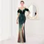 Charmant Doré Paillettes Robe De Soirée 2022 Trompette / Sirène Bretelles Spaghetti Manches Courtes Perlage Gland Dos Nu Longue Fendue devant Soirée Robe De Ceremonie