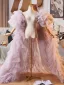 Fashion Lavender Handmade  Pleated Shawls Prom Short Sleeve 2025