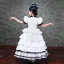 Vintage / Retro Medieval White Flower Girl Dresses 2024 Bow Floor-Length / Long Short Sleeve U-Neck Cosplay Prom Ball Gown Wedding Party Dresses