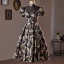 Vintage / Retro Black Beading Printing Homecoming Short Graduation Dresses 2024 High Neck Short Sleeve Backless Formal Dresses