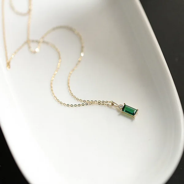Vintage / Retro Prom Green Zircon Sterling Silver Necklaces Accessories