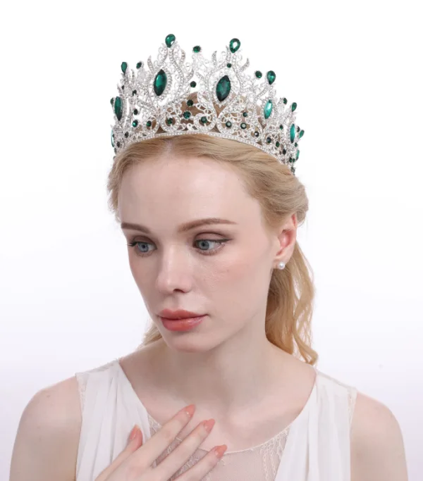 Baroque Vert Faux Diamant Accessoire Cheveux Mariage 2024 Alliage Mariage Accessorize