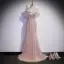 Scintillantes Rougissant Rose Paillettes Robe De Soirée Trompette / Sirène 2022 De l'épaule Manches Courtes Dos Nu Train De Balayage Soirée Robe De Ceremonie