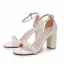 Sexy Weiß Perle Brautschuhe 2024 9 cm Thick Heels Knöchelriemen Peeptoes Hochzeit Hochhackige