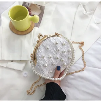 Fashion White Street Wear Pearl Clutch Bags 2023