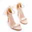 Élégant Blanche Perle Bride Cheville Noeud Soirée Sandales Femme 2023 10 cm Talons Aiguilles Talons Hauts Peep Toes / Bout Ouvert Sandales