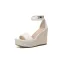 Chic / Beautiful Orange Street Wear Braid Womens Sandals 2022 Ankle Strap 12 cm Wedges Open / Peep Toe Sandals High Heels