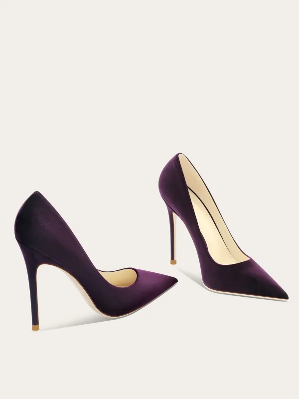 Élégant Violet Soirée Paillettes Escarpins 2026 Cuir 10 cm Talons Aiguilles À Bout Pointu Escarpins Talons Hauts