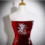 Chinese style Burgundy Sequins Velvet Evening Dresses 2025 Ball Gown High Neck Sleeveless Backless Floor-Length / Long Formal Dresses