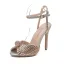 Sexy White Pearl Rhinestone Wedding Shoes 2023 Ankle Strap 11 cm Stiletto Heels Open / Peep Toe Wedding Sandals High Heels